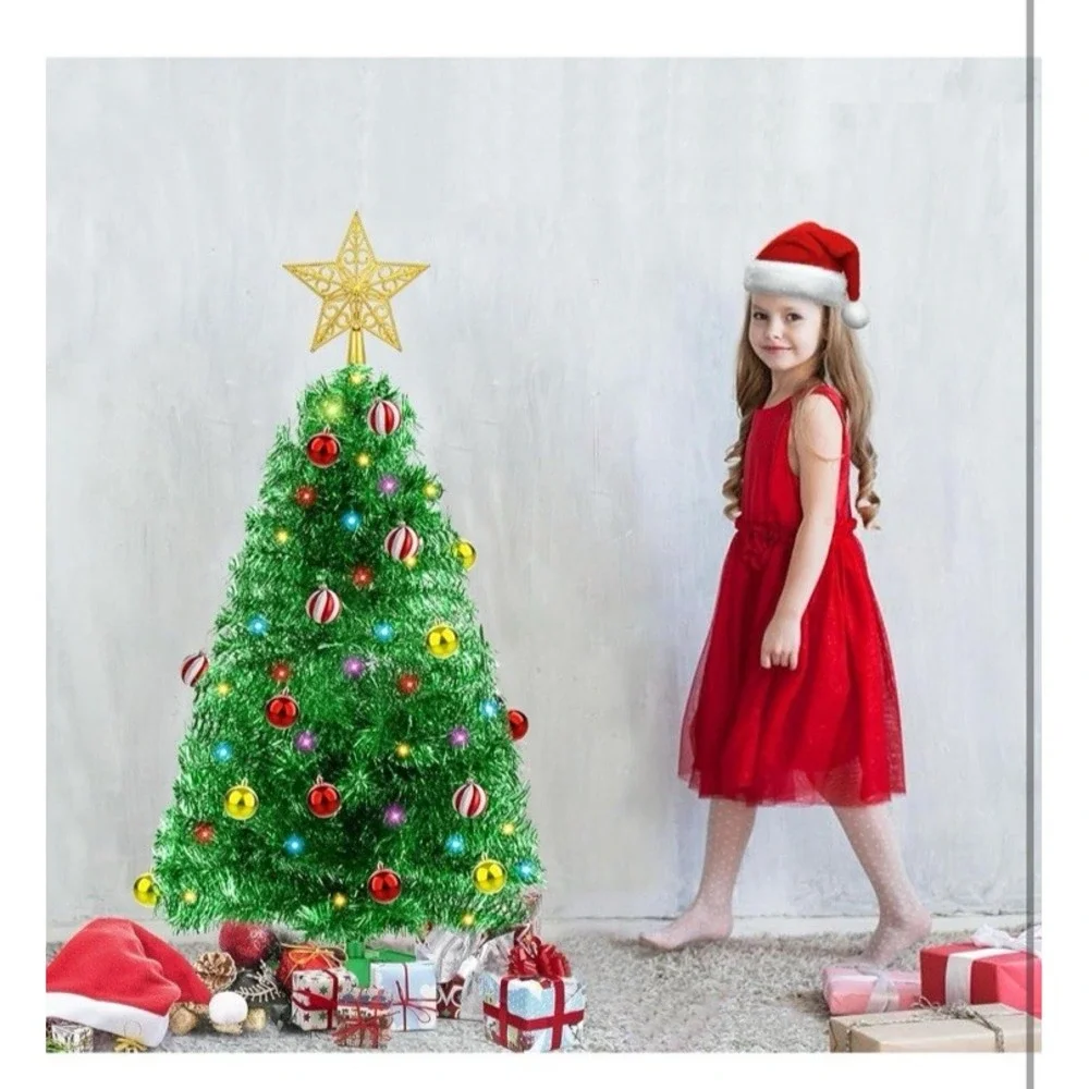 3 FT Small Artificial Green Christmas Tree w/ 50 Warm White &‎ Multicolor Lights